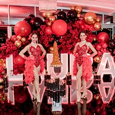 red feather showgirl costume